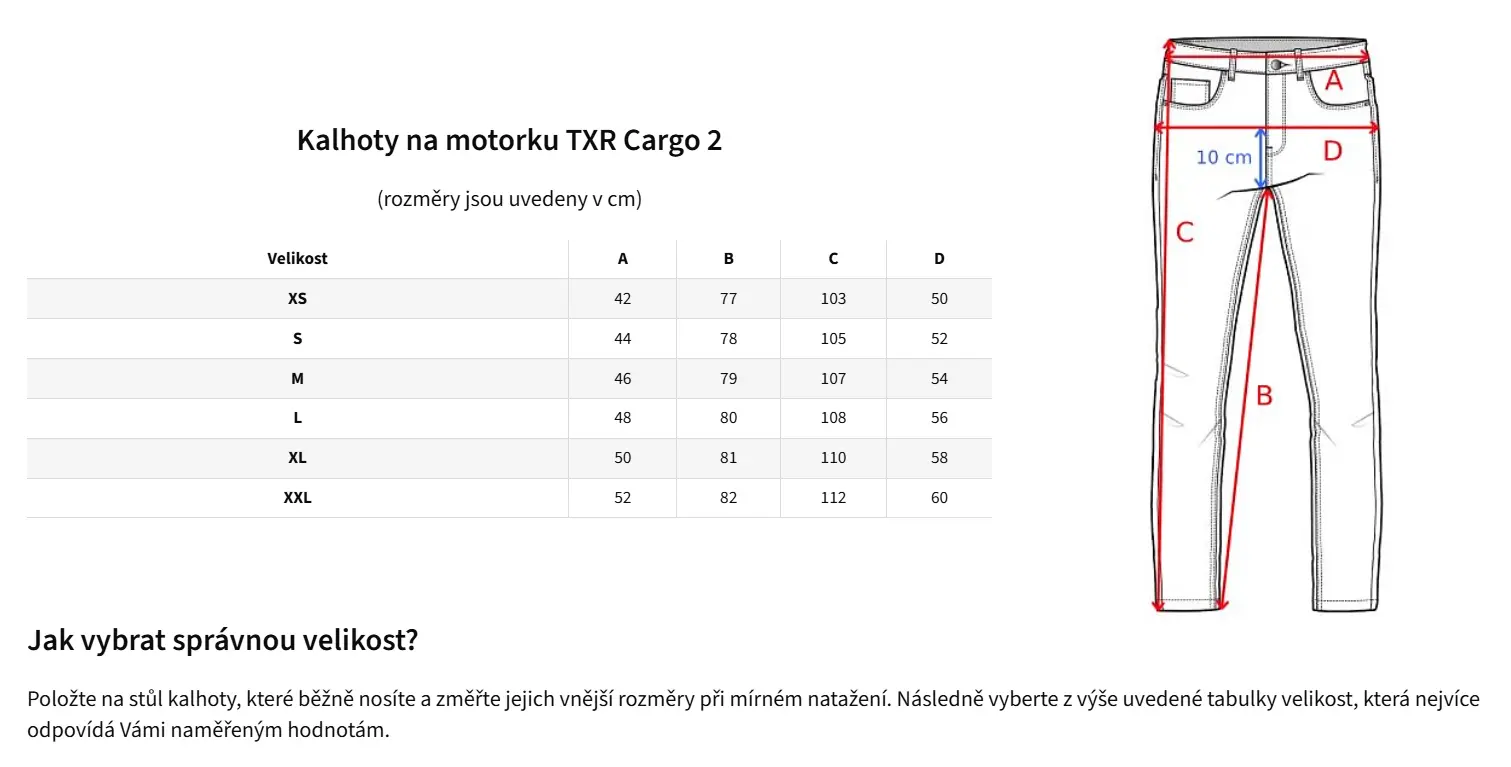 TXR Kalhoty na motorku Cargo 2 černé M